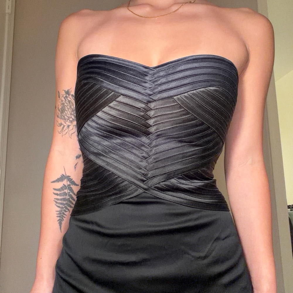 BCBGMaxAzria Black Strapless Dress